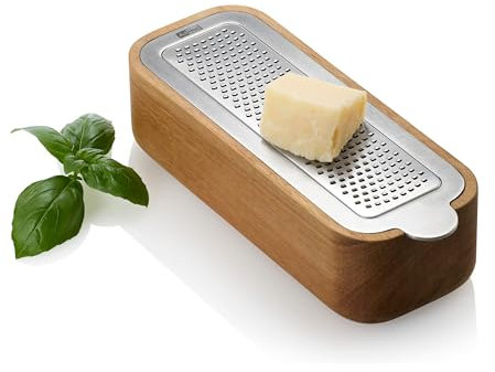 AdHoc GG31 Tisch-Feinreibe CutnServe, mit Auffangbehälter, Edelstahl & Akazienholz