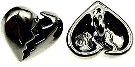 Lmliang 10PC Lightning Heart Breaking Creative Metal Button, Suitable for Shirts, Knitwear, Cardigan Sweater Button DIY Sewing Button(Black 10mm)