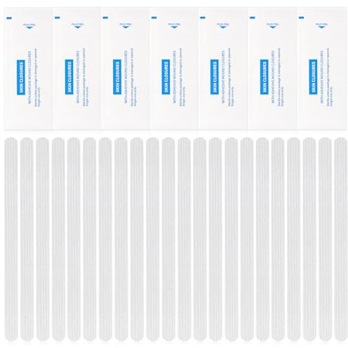 Timgle 60 Skin Closure Strips Adhesive 1/4 x 4 Inch/ 6 x 100 mm for Closing Supporting Cuts Suture, 12 Packs of 5 Strip