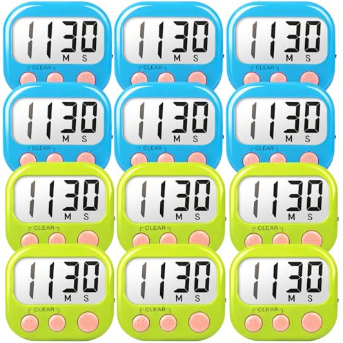 Classroom Timers for Teachers Kids Large Magnetic Digital Timer Teacher Supplies 12 Pack-Blue Green