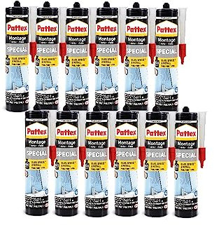 Pattex Montagekleber Special - Innen und Außen - Transparent - 12x290g