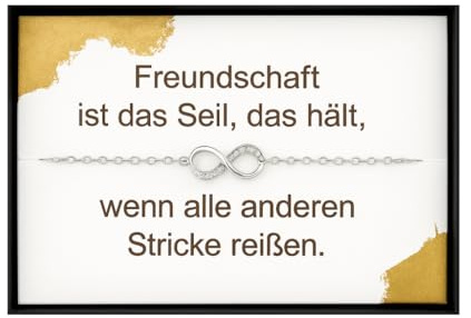 NataschaWoge® GESCHENK dezent minimalistisch Strass Unendlichkeit Edelstahl beste Freundin Armband Freundschaft Schmuck Geburtstag Armkettchen (Armband Silber)