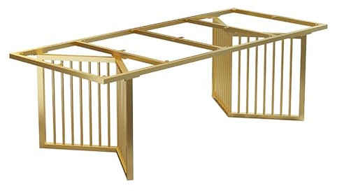AKOGG Tischbeine Metall,Tischkufen Möbelfüße Für Möbel,Rostfreies Tischgestell,Mit Schrauben & Bodenschoner,Für Esstisch Schreibtisch Sitzbank Couchtisch,Industrielles Modernes Design,Schwarz/Gold (C