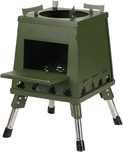 Parrilla de Gas para Acampar al Aire Libre, Estufa de leña, Estufa de leña portátil Plegable, Tipo de Tarjeta de Picnic, Estufa de Barbacoa, Equipo de Camping,