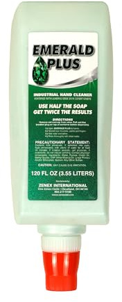 Zenex Emerald Plus Hand Soap - Industrial Hand Cleaner | Heavy Duty Detergent & Pumice Shop Soap | Dissolves Grease, Oil, Tar, Paint | Lemon Scent | Moisturizing | 3.55 L (1 Count)