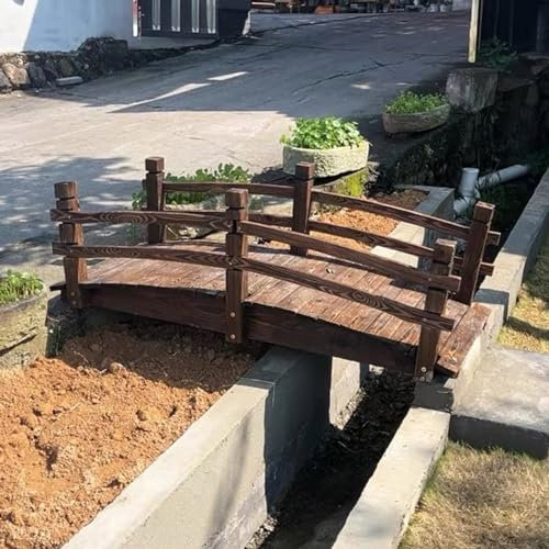 Ponte da Giardino Ponti In Legno per Decorazioni da Giardino con Binari, Ponte da Giardino Retrò Resistente per Laghetto, Arredamento del Cortile di Una Piccola Passerella, per Il Patio Della Scuola d