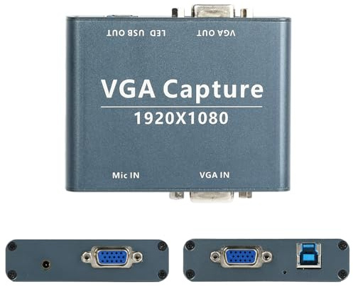1080P VGA to USB 3.0 Capture Card With VGA Loop Out Driver Free | UVC UAC Standard