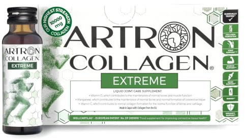 GOLD COLLAGEN Artron Collagen Extreme - Integratore Difese Immunitarie e Supporto Muscolare, Ossa, Articolazioni e Cartilagine Liquido per Formazione Collagene con Vitamina D C B E, 1 Pack 10x50 ml