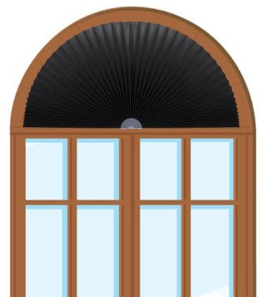 Blaward Bogen Fensterjalousien Halbkreis Plissees Selbstklebend Kein Bohrer Licht Filterstoff Halbkreis Halbrunde Fensterjalousie Bogenfensterabdeckungen für Wohnzimmer Badezimmer Küchenfenster