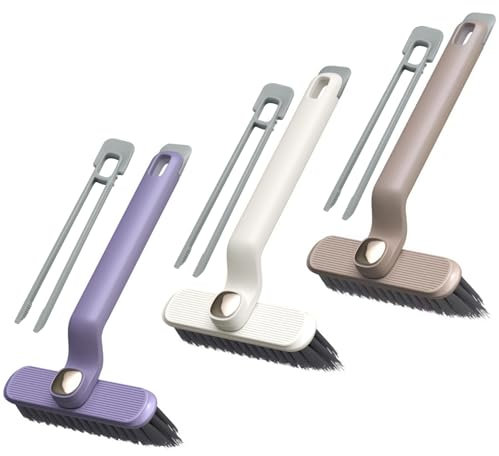 SKENGWEL 3 Stücke Fugenbürste Bad Fugenreiniger，Hartborsten Fugenreinigungsbürste，360°Rotierende Fugenreinigungsbürste zur Fugenreinigung in Bad, WC, Küche usw