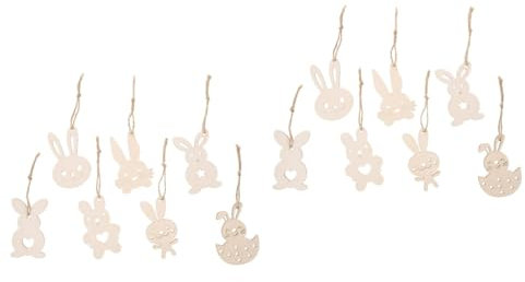 EXCEART 56 Stk Kaninchen-Holzchip-hängende Verzierung ostern baumschmuck Hasenscheiben selber machen - Osterdeko kinder bastelset basteln für kinder Holzbretter Holzspäne selber machen