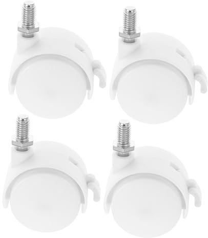 NIYANGLE 1 Set Rotelle Per Mobili Ruote Del Carrello Per La Sostituzione Rotelle Della Sedia Bloccabili Ruote Per Mobili Ruote Piroettanti Per Diverse Superfici Bianca Plastica 4 Pz