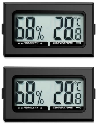 Digital Thermometer Innen Hygrometer Mini Hygrometer Thermometer Innen Reptilien Digitaler Hygrometer, für Büro, Küche, LCD-Thermometer Inkubator, Thermometer Gewächshaus (2)
