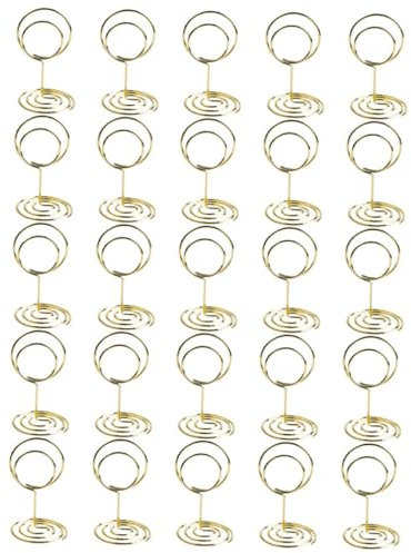 MOBUTOFU 25 Stücke Mini Tischkartenhalter Gold Tisch Nummer Draht Foto Für Hochzeit