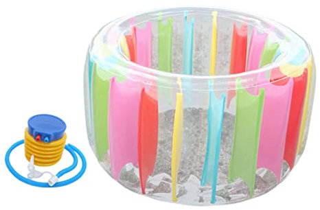 VANZACK Aufblasbarer Wasser-Roller Mit Luftpumpe PVC-sicherheitsspielzeug Riesiges Sommer-spaß-wasserrad Für Junge Mädchen Und Erwachsene Für Pool Und Grasflächen