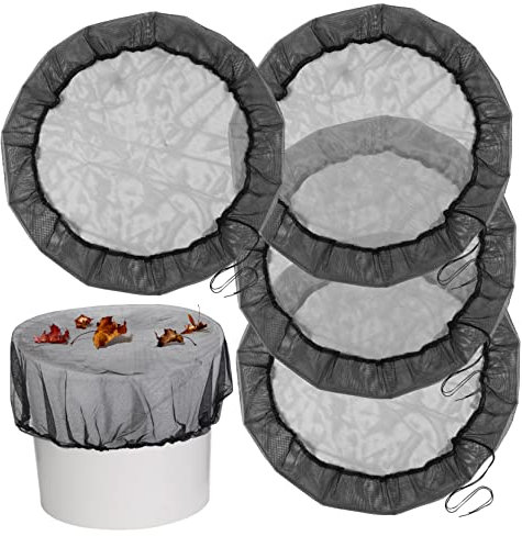 VICASKY 4pcs Black Polyester Mesh Cover for Rain Buckets and Water Barrels Outdoor Protective Net Covers 80cm for Leaf and Mosquito Filtering