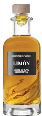 Aceite de Oliva Virgen Extra con Limón – Llàgrimes del Canigó – 250ml – Infusionado Natural – Refrescante y Aromático – Ideal para Pescados, Ensaladas y Postres