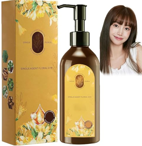 Nourishing Plant-Based Hair Color,Single Agent Floral Dye,Long Lasting Natural HairDye Shampoo,Plant Single Dose Floral Fragrance Dye,Plant Based HairDye for Gray Hair Coverage Women (Chestnut Brown)
