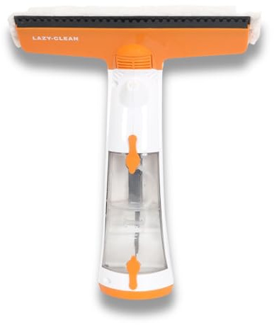 Cordless Window Vacuum Cleaner Rechargeable - 2-in-1 Spray & Suction Squeegee for Streak-Free Cleaning on Windows, Mirrors, Tiles, Condensation, Cars & Campers - Fast Charging Dual Tanks