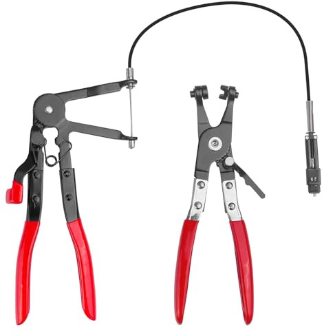 Brynlex 2 Pezzi Pinza per Fascette Auto, Set di Pinze per Tubi Flessibili, Stringitubo Metalliche con Collo Dritto per Riparazioni