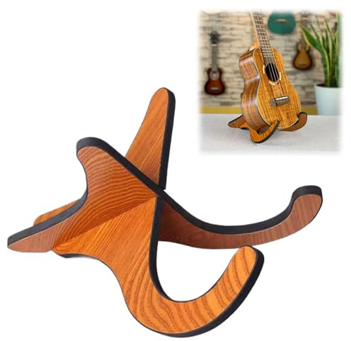 Guitar Stand Floor, Detachable Ukulele Stand, Non-Slip Guitar Stand Holder Floor, Wooden Ukelele Holder, X Frame Musical Instrument Stands, Portable Non-Slip Wood Holder Concert for Ukelele, Mandolin