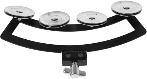 SILENRADAWN Robustes Tamburin Schlagzeug handglocke Musikinstrument mit Silbernen Schellen für Snare Drum Langlebig und Präzise Klingend Tragbar für Bands und Soloauftritte