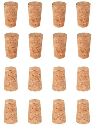 16er-Pack Korken aus Weichholz, konischer Korken, Bierflaschenverschluss aus Holz, auslaufsicherer Ersatzkorken für Weinflaschen zur Weinherstellung, 1,7 x 2,3 x 2,5 cm (Coffee, 2.5X2.3X1.7cm)