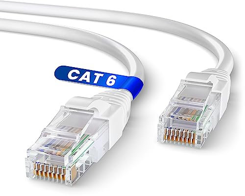 Mr. Tronic White Cat 6 Ethernet Cable 100m, LAN Ethernet Network Cable with RJ45 Ends Connectors, Internet Compatible with Cat 7 / Cat 8 | AWG24 Patch, UTP CCA (100 Meters, White)