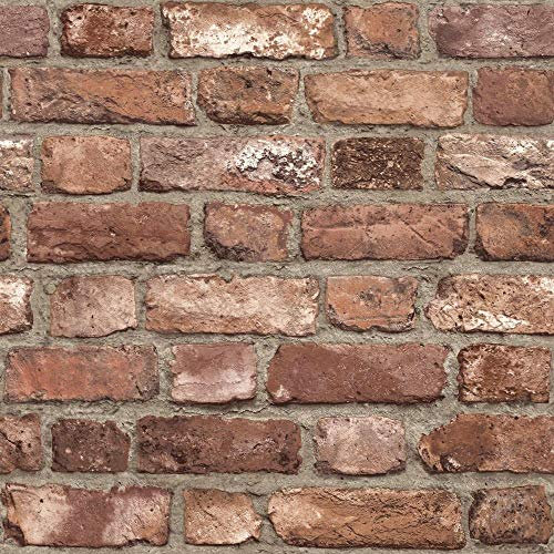 3D Effect House Brick Wallpaper Slate Stone Textured Vinyl Paste Wall Red Grey from YöL