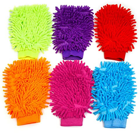 ZYWUOY Lot de 12 gants de nettoyage en microfibre pour voiture, nettoyage de voiture, cuisine, ménage