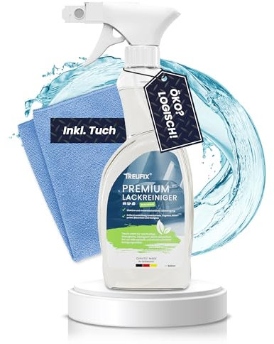 Treufix - Premium Auto Lackreiniger Detailer [ÖKOLOGISCH] 500ml I maximale Reinigungskraft gegen hartnäckigen Schmutz, Staub, Insektenreste, Vogelkot für Tiefenglanz -Made in DE