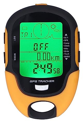 Baromètre GPS, altimètre Boussole Multifonctionnel étanche IPX4, thermomètre météo, testeur de Pression barométrique avec Lampe de Poche LED, Enregistrement