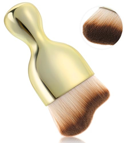 Amabro pinceau autobronzant, pinceau de maquillage plat incliné, pinceau pour fond de teint Kabuki, haute densité, poils doux, pinceau applicateur corporel pour protection solaire pour femme