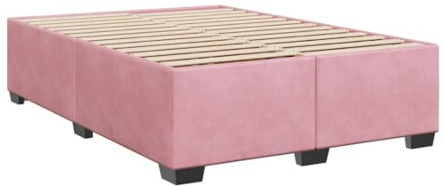 vidaXL Bettgestell, Bettrahmen mit Lattenrost, Polsterbett Bett für Schlafzimmer, Doppelbett Schlafzimmerbett, Rosa 140x190cm Samt