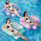 Paquete de 3 hamacas flotantes inflables para piscina, 48 x 48 pulgadas, diseño tropical, rosa, azul, verde, para adultos y niños flotantes