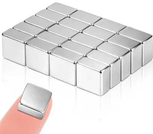 20 Stück Magnete Stark, 10x10x5mm Neodym Magnet Extra Stark Magnete Rechteckig, Mini Magnet Klein Magneten für Magnettafel Kühlschrank Whiteboard Tafelmagnete Fotos