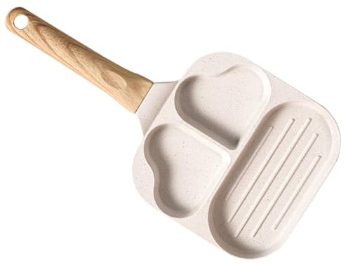 Mipcase Poêle à Œufs Multifonction Poêle à Crêpes Pratique Accessoire De Cuisine Pour Œufs Antiadhésive Avec Poignée Sûre
