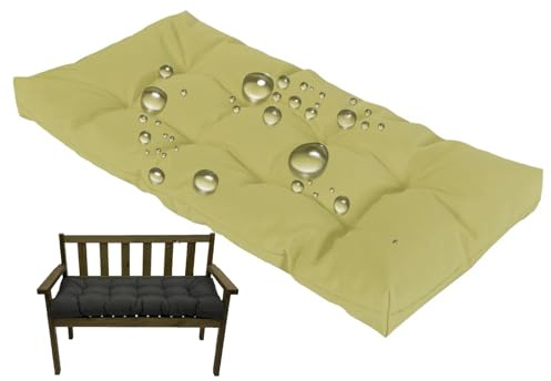 Outdoor Waterproof Bench Cushion 8cm Thick Swing Seat Pad for Garden Furniture with NonSlip Straps Comfortable Patio Bench Cushion for Hollywood Swing Light Green 140x60cm