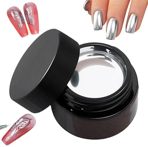 Smalto per in gel d'argento in metallo, smalto in gel a specchio d'argento