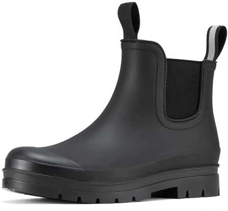 YOLIS Ankle Wellies Women Wellington Boots Waterproof Short Wellies Anti-Slip Ladies Chelsea Booties Rubber Garden Shoes Lightweight Rain Boots for Outdoor Activities