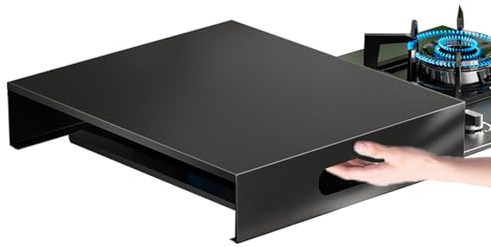 Copri Piano Cottura Pannello di Copertura per Fornello a Gas con Maniglia, Protezione per Piano Cottura e Piano di Lavoro, Copri Fornello Noodle Board, Copertura(Black,30x40x5cm (11.8x15.8x2.0in))