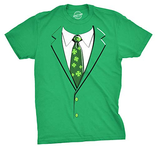 Green Irish Tuxedo T Shirt Funny Drinking Outfit for Saint Patricks Day Patty Funny T Shirts Saint Patrick's Day Apparel for Men Cool Beer Short Sleeve Green - M