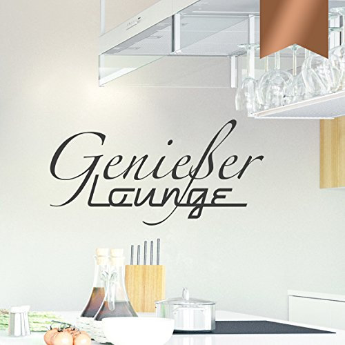 WANDKINGS Wandtattoo - Genießerlounge - 110 x 55 cm - Kupfer - Wähle aus 5 Größen & 35 Farben