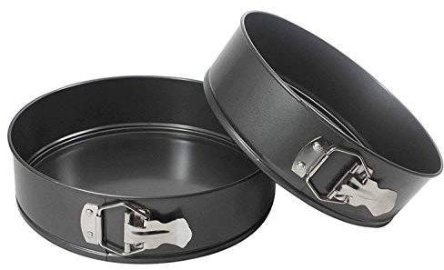 Sojon Set of 2 Round Cake TINS 9 INCH Non Stick Spring Form Loose Base Baking PAN Tray