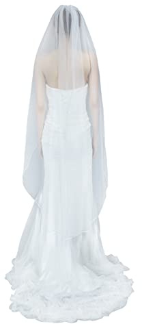 BEAUTELICATE Schleier Brautschleier Braut Hochzeit Softtüll Weiß Ivory Lang Kurz Ellbogenlang Mit Metall Kamm 1 Schicht V67