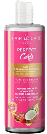 LAURA SIM'S - Lait Définition Boucles Leave-in Sans Rinçage - Huile de Ricin, Proteines de riz et Beurre de Karité - Perfect Curls - Activateur de Boucles - Cheveux Bouclés Frisés Crépus - 200 ml