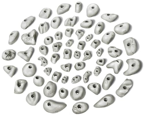 ALPIDEX 60 Klettergriffe | Kletterfläche 4-8 m² | Griffe Größen L, M, S, XS | Starterset | Klettersteine | Klettergriffset