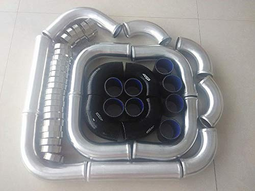 Tuyau de tuyauterie turbo universel en aluminium 64 mm + coupleur en T noir