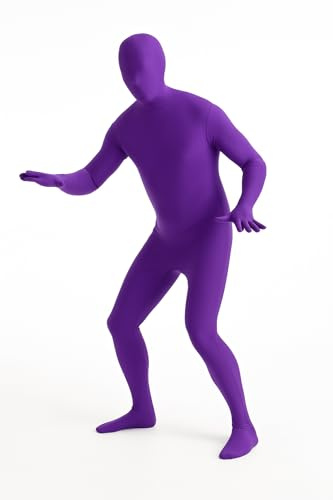 Matissa Disfraz de Cuerpo Completo para Adulto Spandex Unisex Traje de pies a Cabeza de Mujer y Hombre (Morado, Medio)