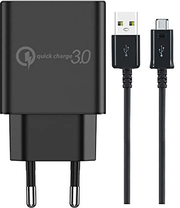 18W Schnellladegerät für Samsung Galaxy Tab A10.1/A7.0 (2016) mit 1,5m Micro USB Kabel Netzteil Adapter für Samsung Galaxy S7 S7 Edge S6 S5 A10 A03 A02 A01 A6 A6+ 2018 Xcover 4 3 A3 A5 A7